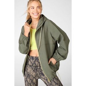 Fabletics Hooded Zippered Jacket Green Small NWT